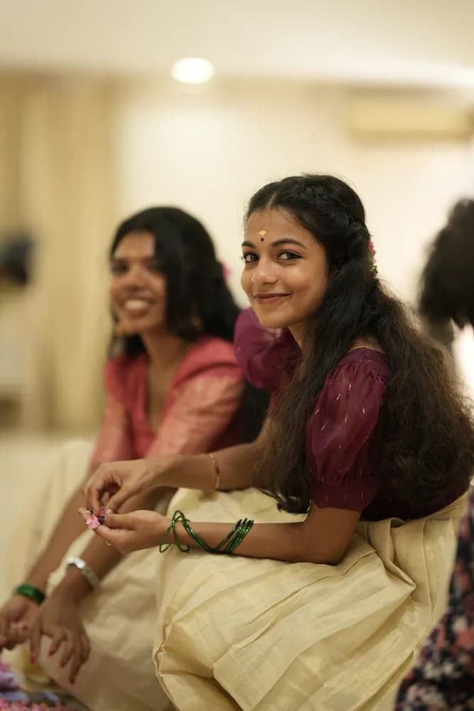 Finprov student enjoying an Onam celebration