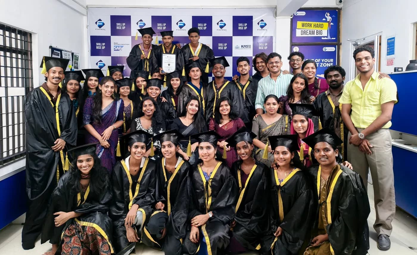 Finprov learners at convocation holding their certificates