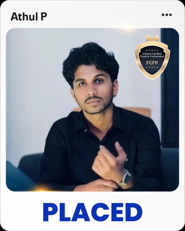 Athul P, placed Finprov learner