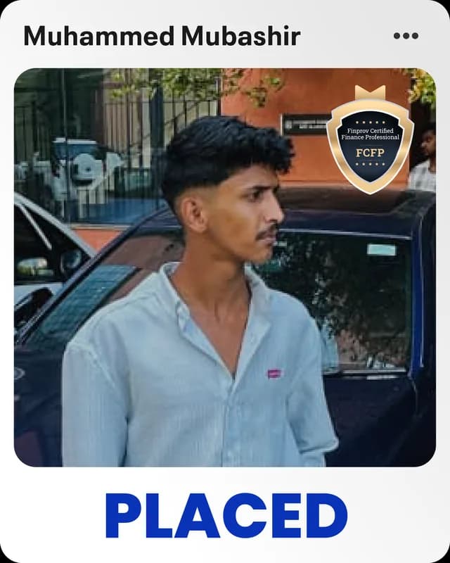 Muhammed Mubashir, placed Finprov learner
