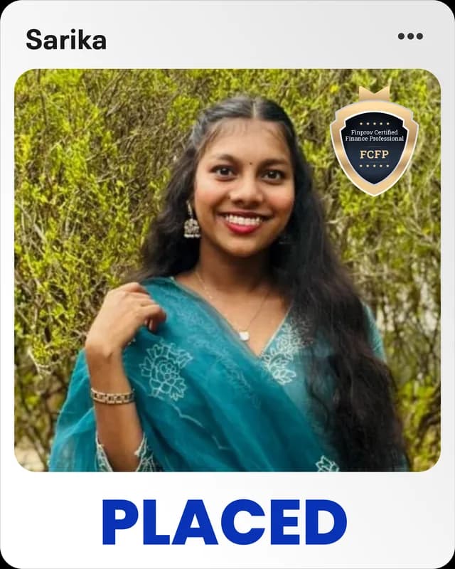 Sarika, placed Finprov learner
