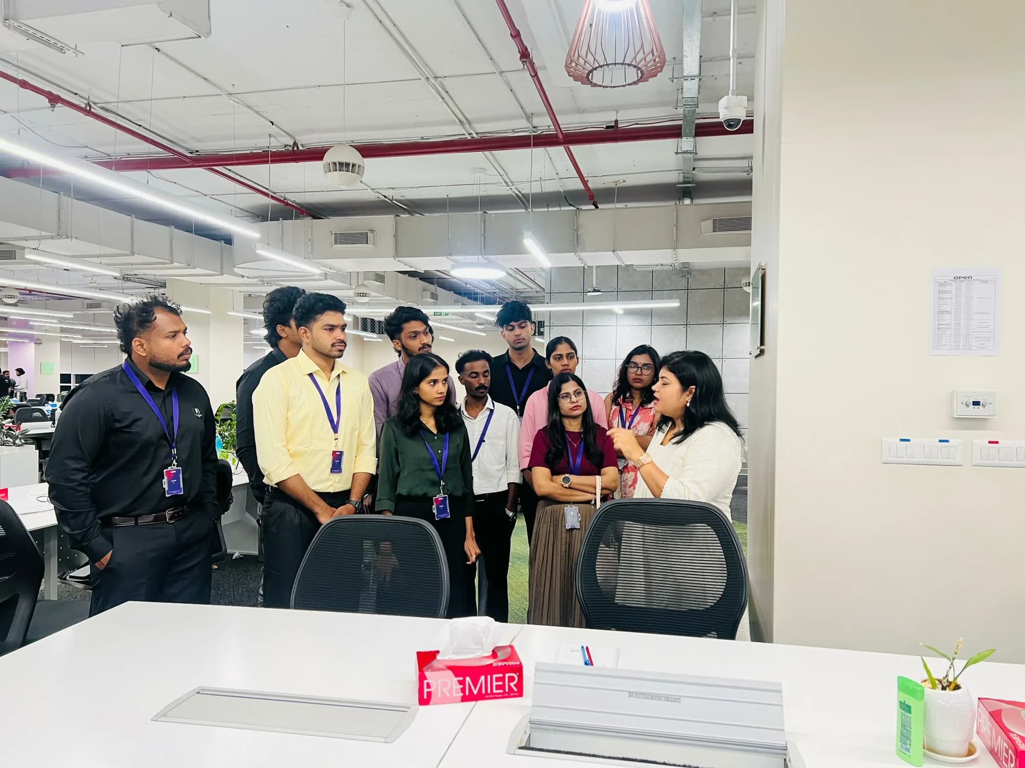 Finprov learners on an industrial visit to a corporate office