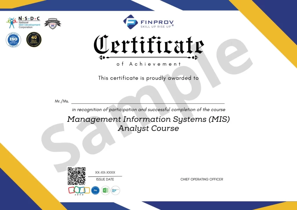 mis analyst certificate