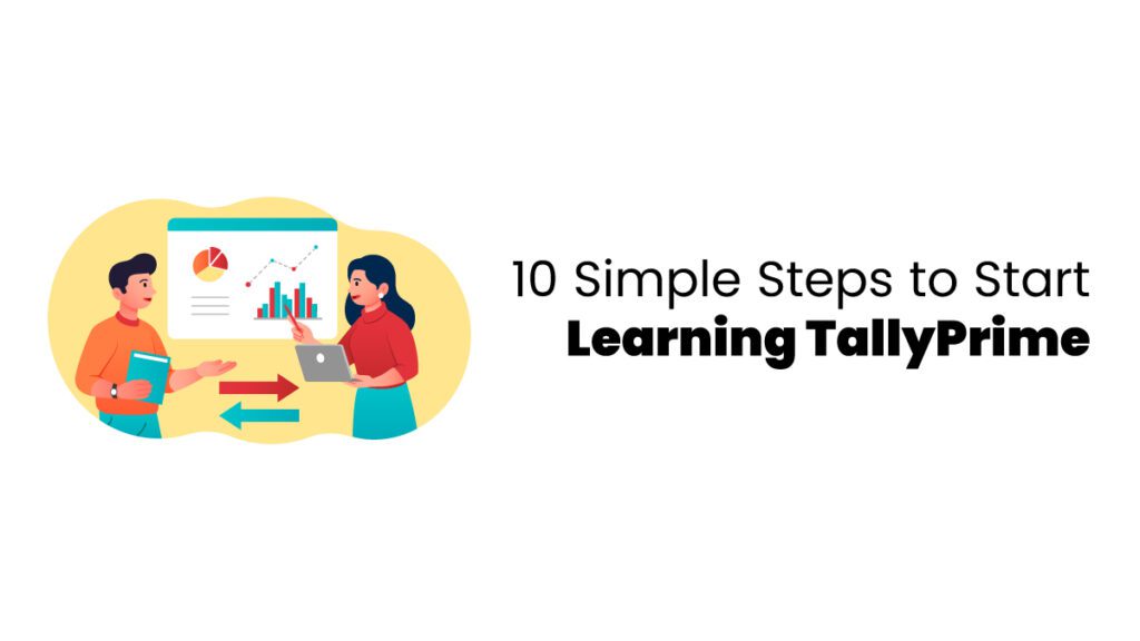 vector image representing steps to learn tally prime