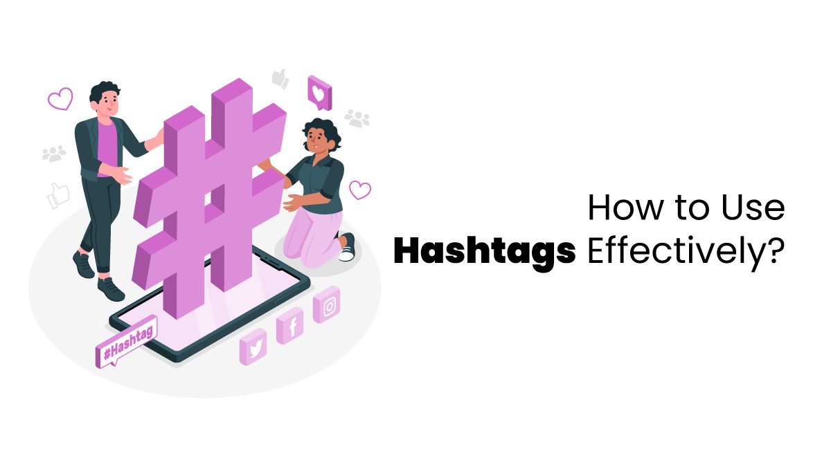 vector image showing how to use hashtags