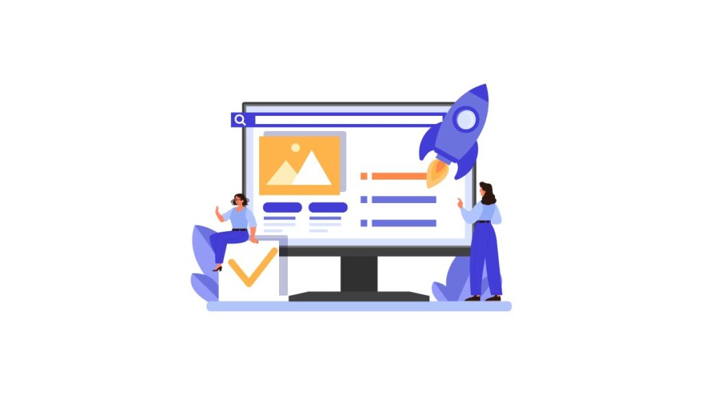 vector image showing how to drive traffic to loading page