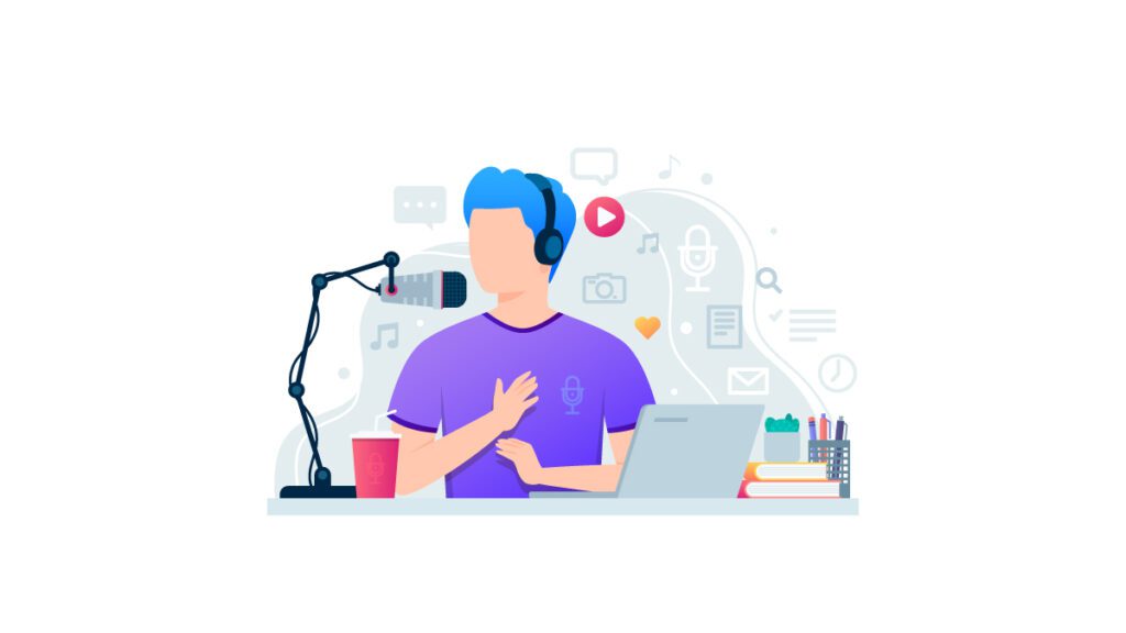 vector image showing Podcast Marketing for Business