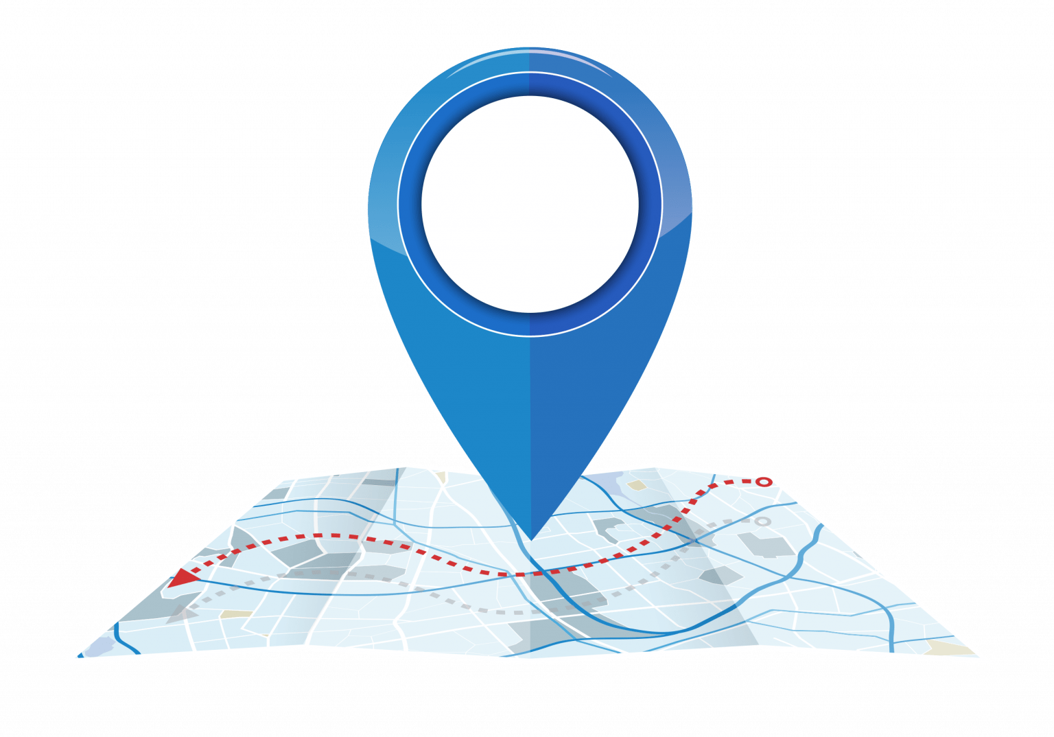 Gps icon map blue color vector PNG