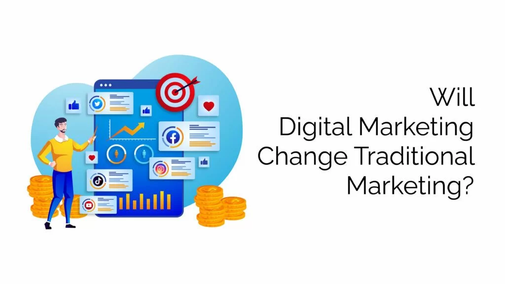vector image on will digital marketing change traditional marketing