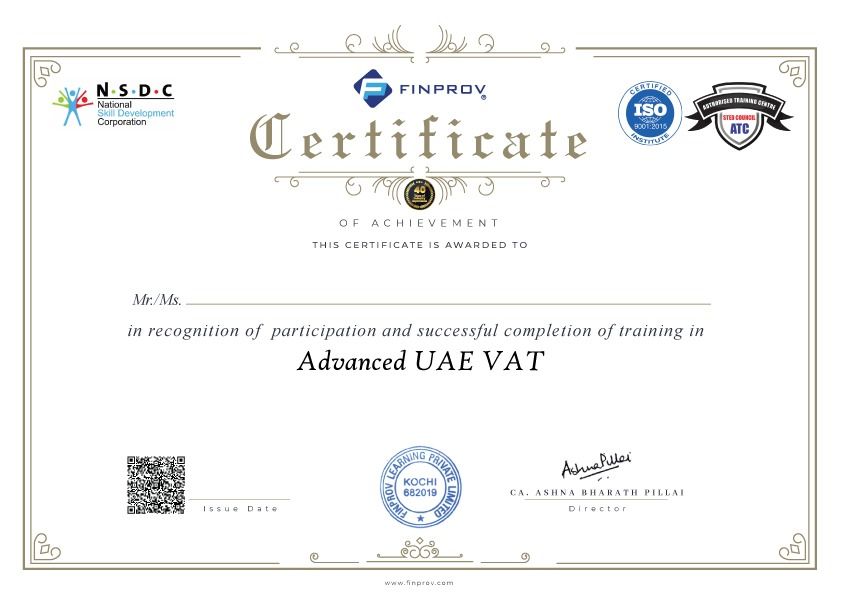 Advanced UAE VAT Certificate