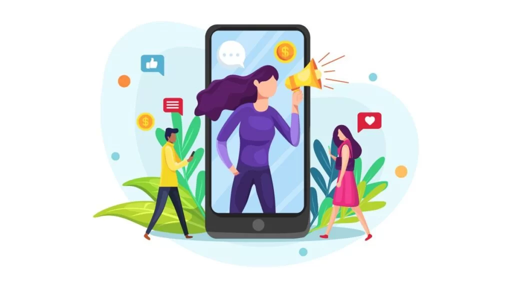 vector image on influencer marketing