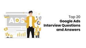 vector image showing Google Ads Interview Questions and answers