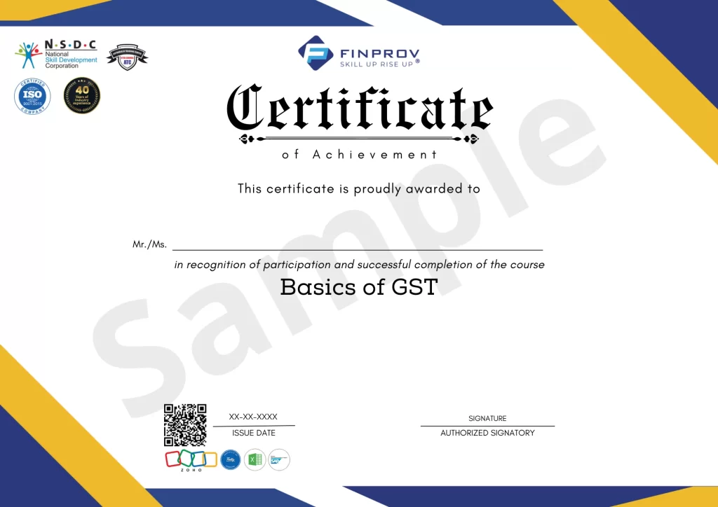 Basics of GST Sample Certificate