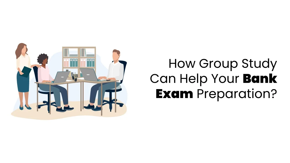 vector image showing group study for banking exam