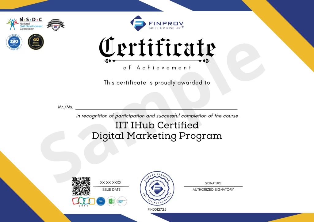 IIT IHub Certified Digital Marketing Program
