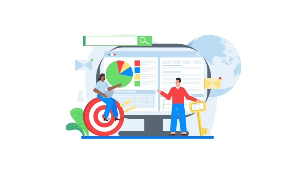 vector image showing google ads bidding strategies