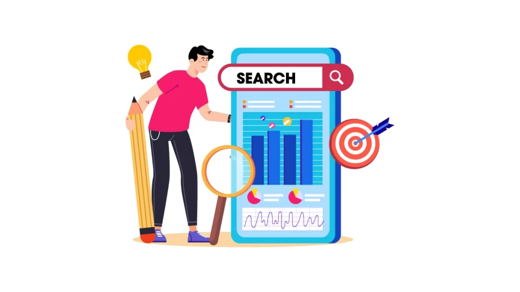 vector image showing Trends in Search Behaviour and SEO