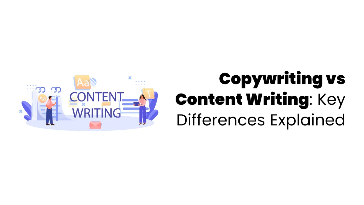 vector image showing copywriting vs content writing