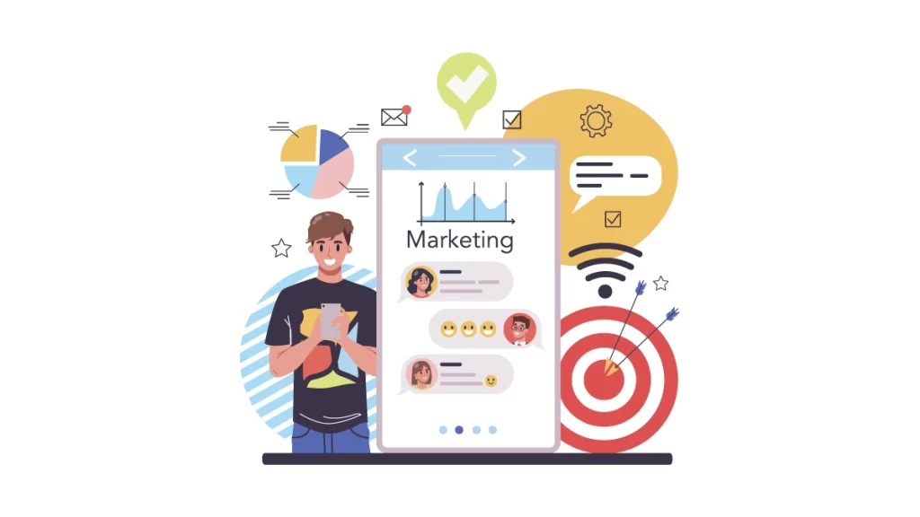 vector image on digital marketing success strategies