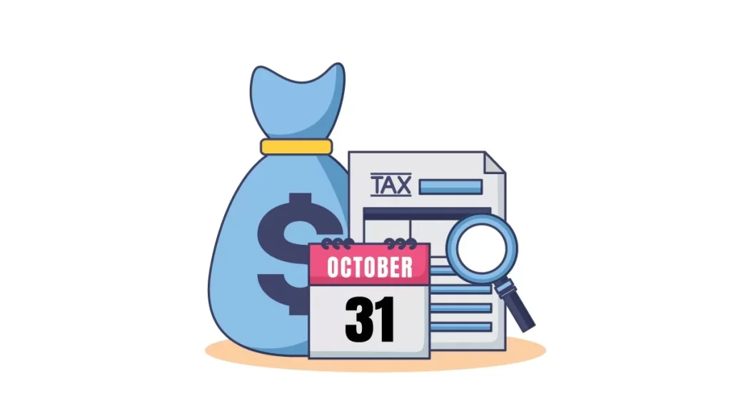 vector image representing Income Tax Audit Report deadline extended to october 31