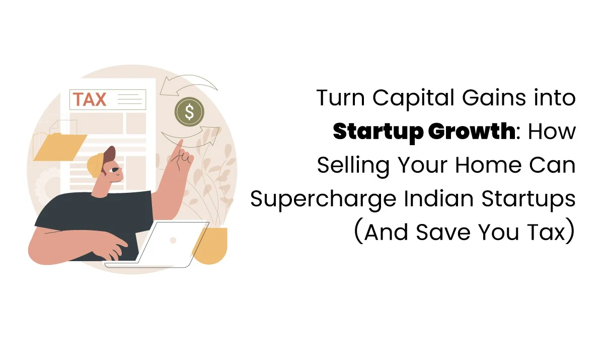 Vector image showing Capital Gains into Startup Growth