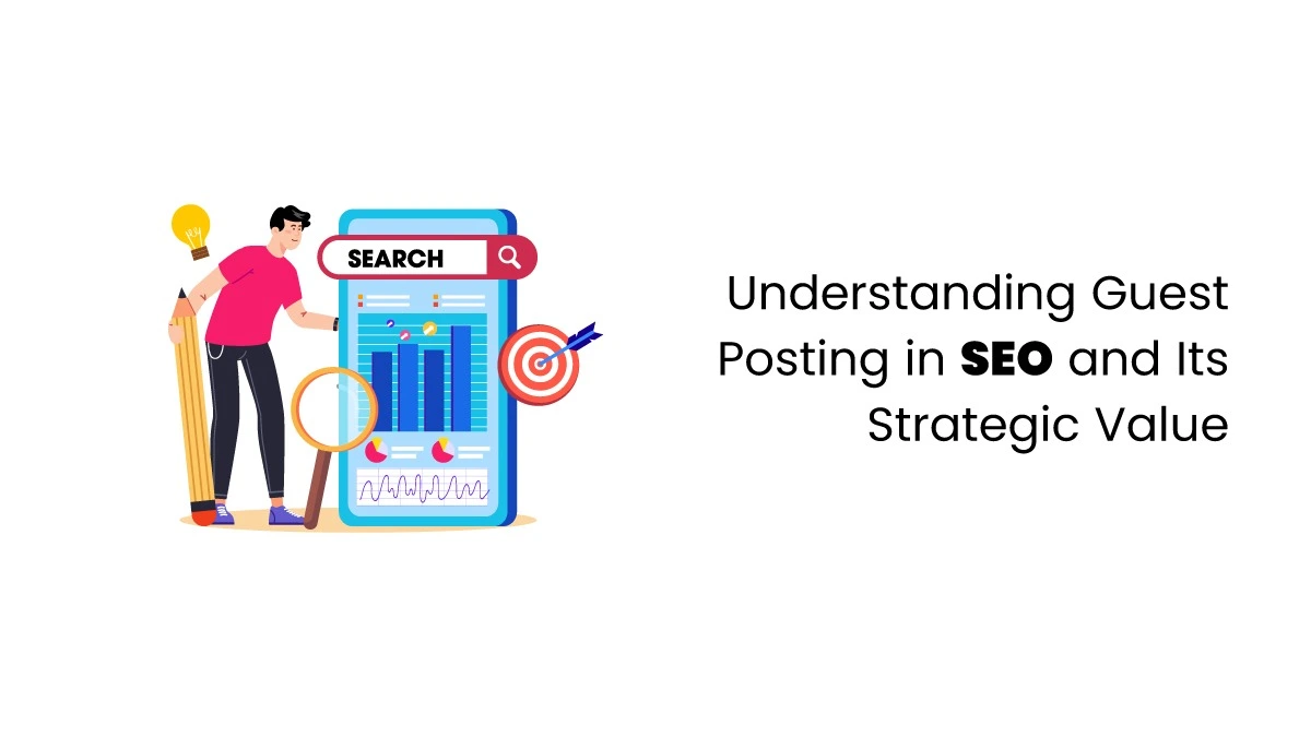 vector image showing guest posting in seo