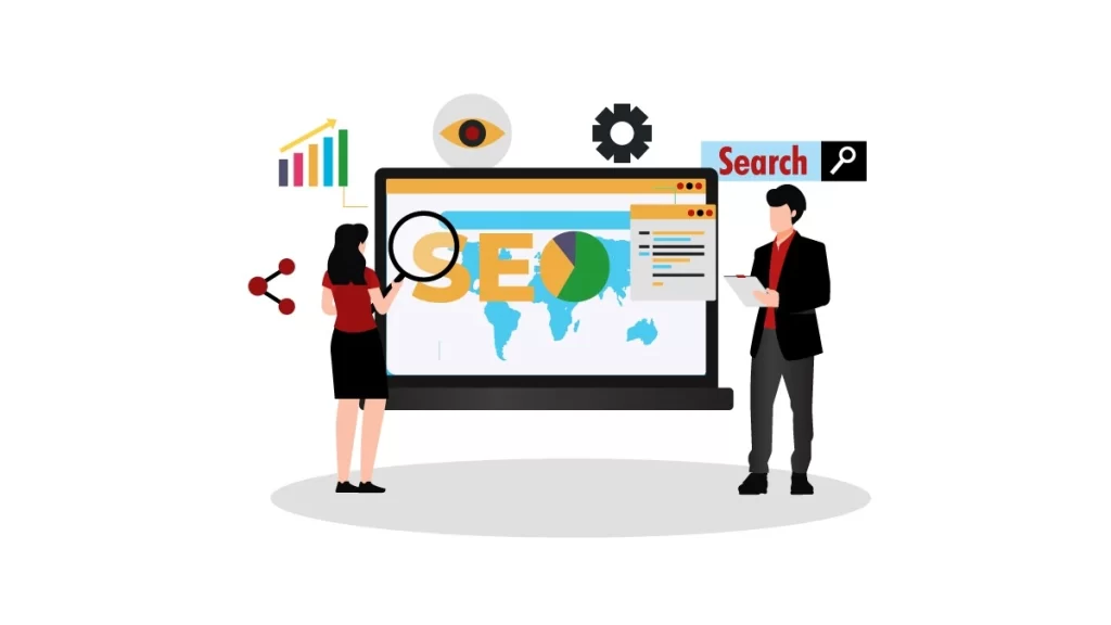 vector image representing guest posting in seo