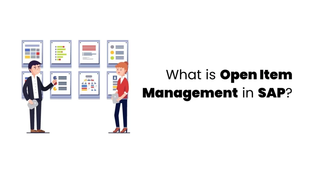 vector image showing open item management in sap