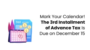 vector image showing third installment of advance tax is due this december