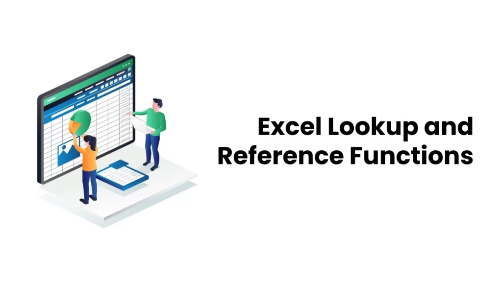 vector image showing excel lookup and reference function