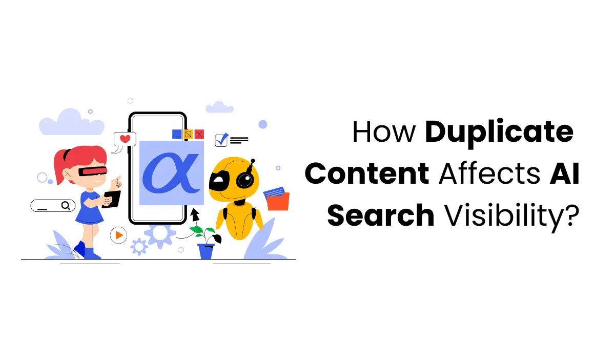 vector image showing duplicate content impacts