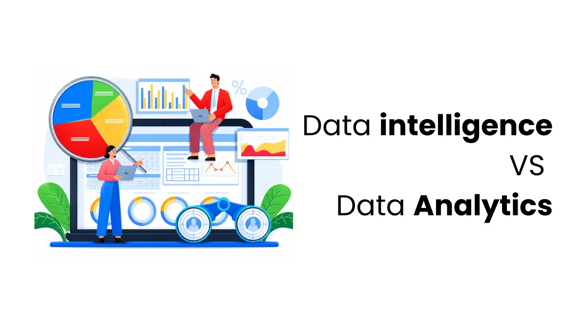 vector image showing data intelligence and data analytics