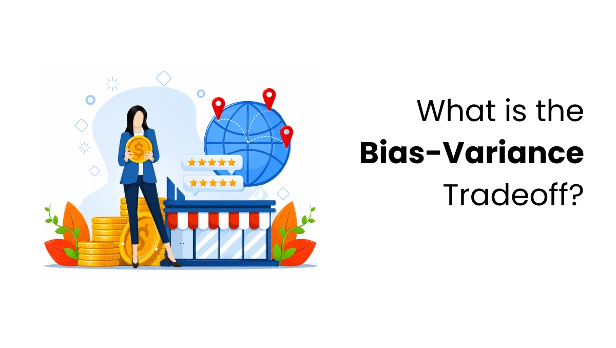 vector image showing bias variance tradeoff
