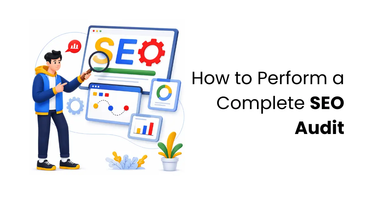 vector image showing seo audit