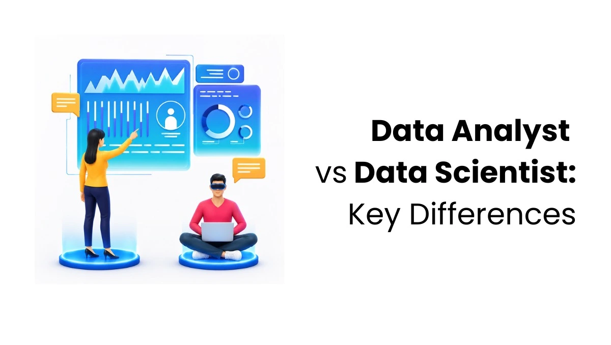 vector image showing data analyst and data scientist