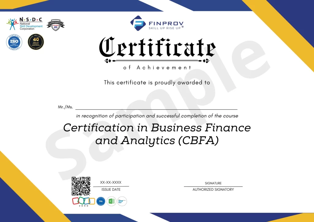 CBFA certificate