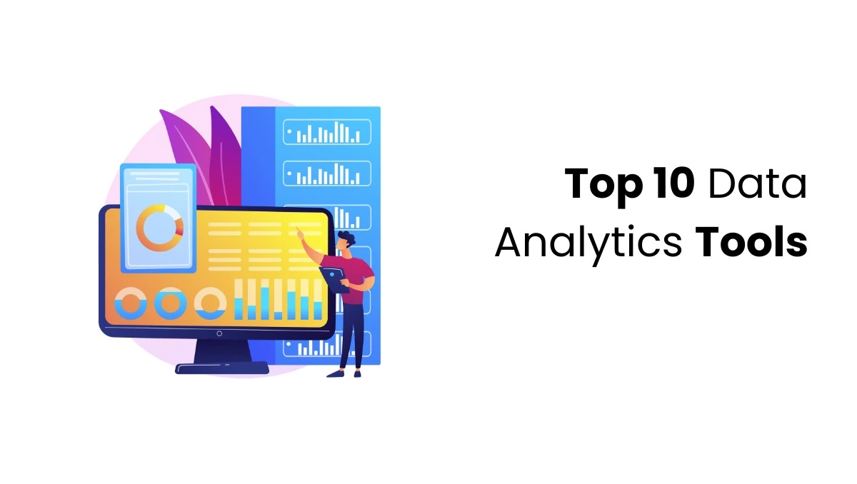 vector image showing data analytics tools