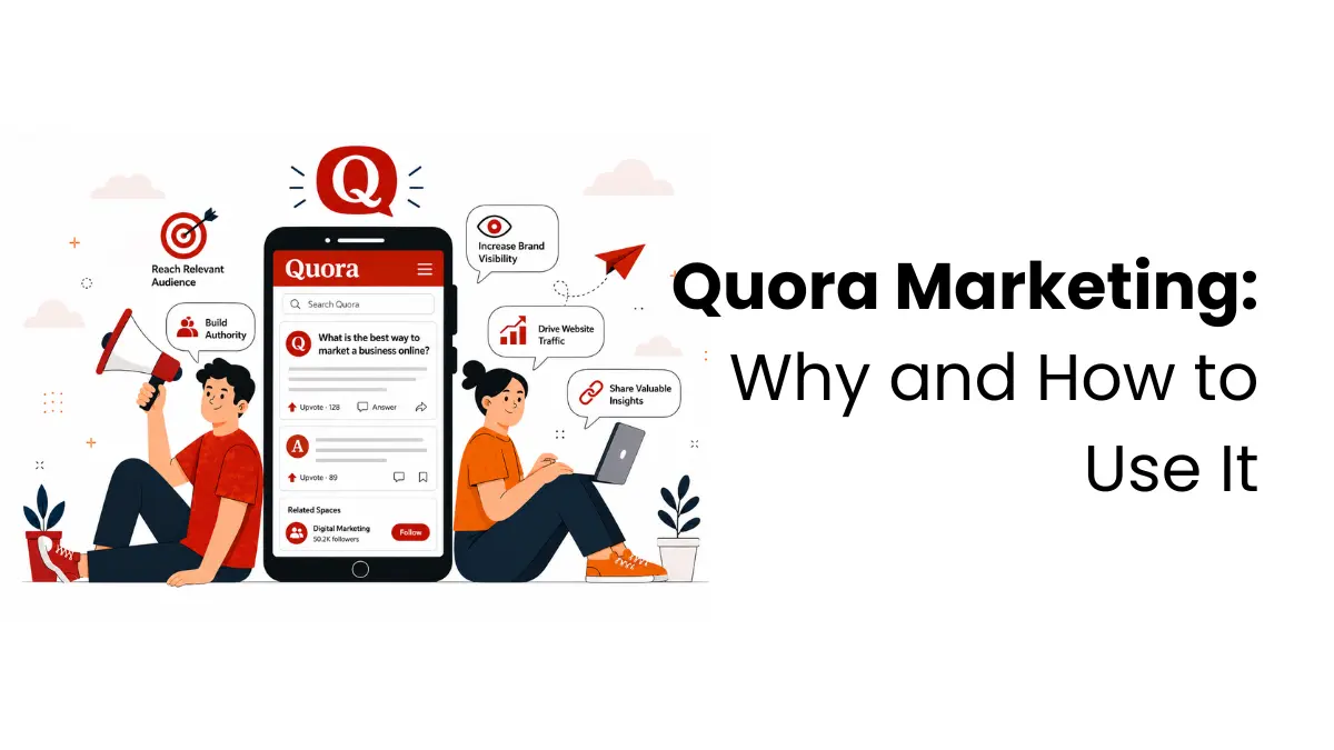 Vector image showing Quora Marketing