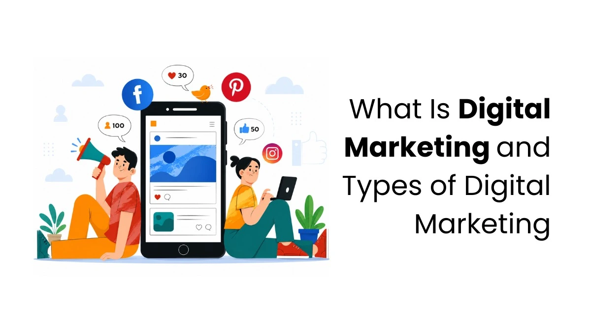 vector image showing what is digital marketing and its types