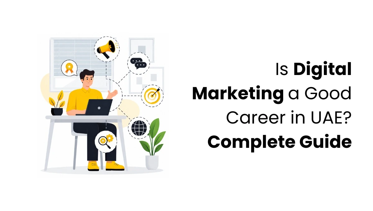 vector image showing Is Digital Marketing a Good Career in the UAE